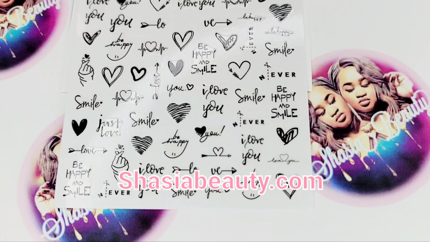 Happy Love Nail Stickers