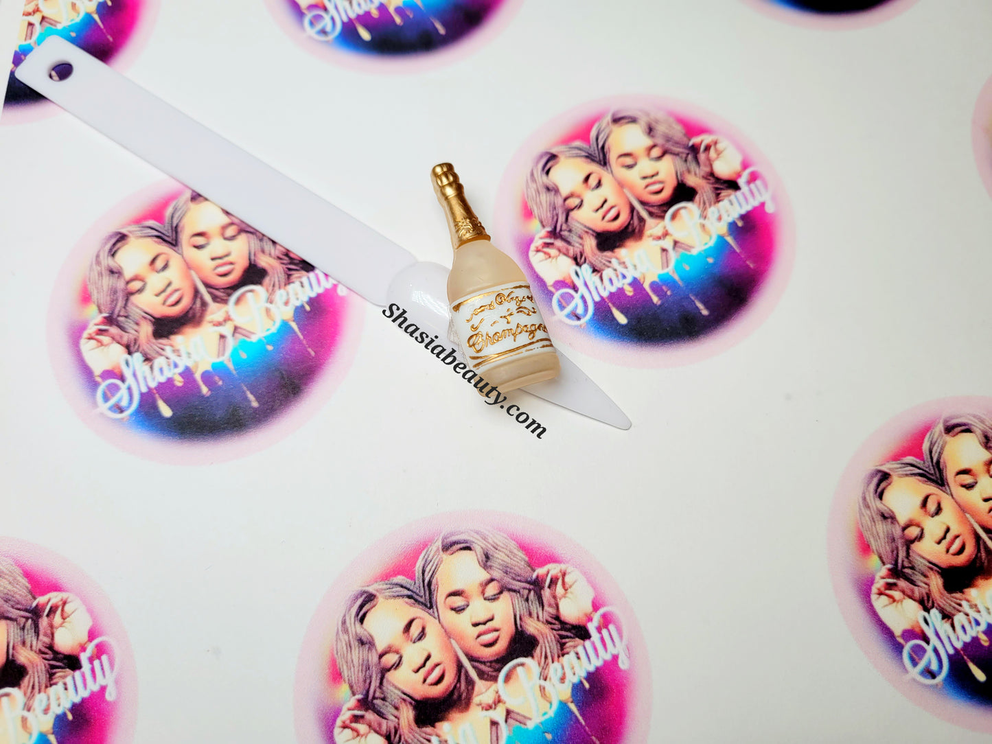 XL Champagne Liquor Bottle Spinner Nail Charm