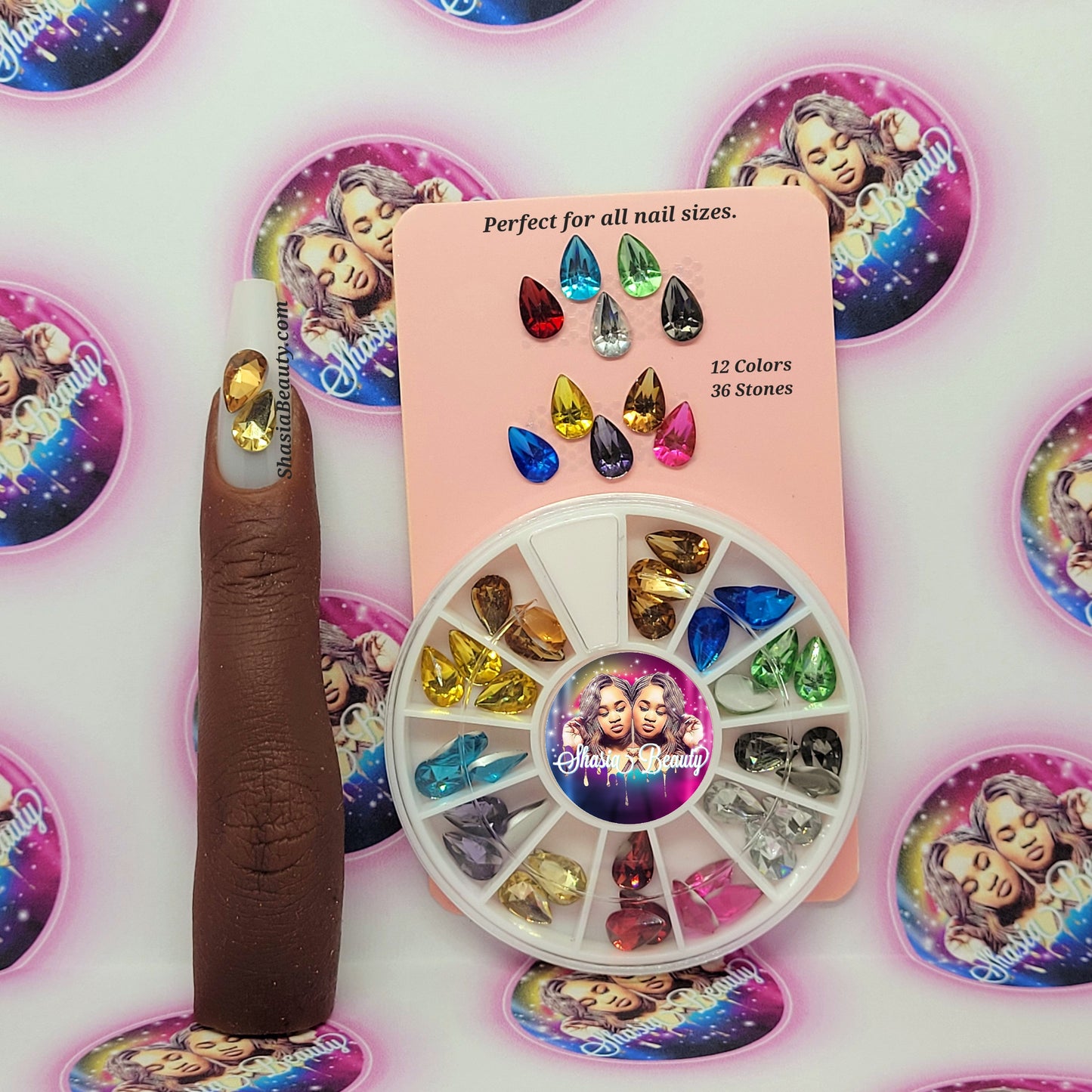 Teardrop Rhinestone Nail Wheel