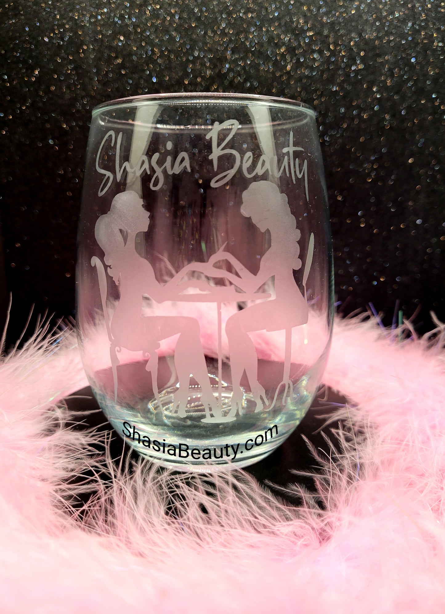 Nail Shop Wine Glass