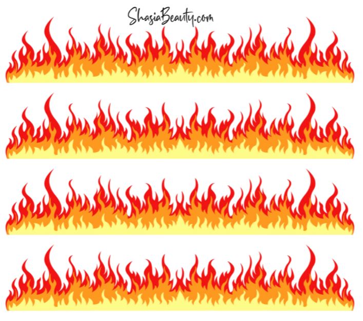 Fire Flame Nail Decal