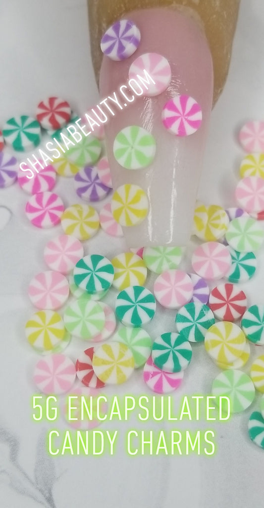 Swirl Candy Nail Confetti for Encapsulating