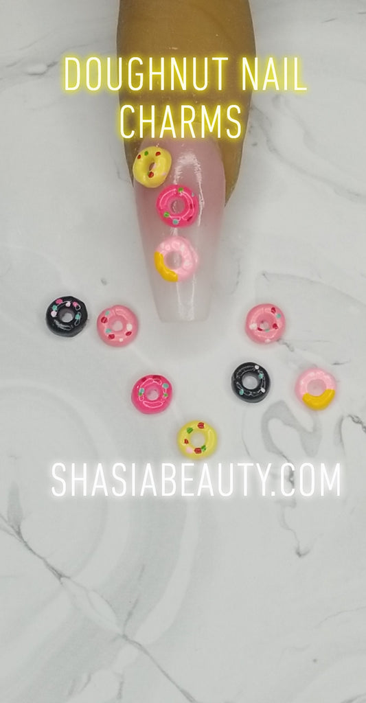 Mini Doughnut 10pc Nail Charms