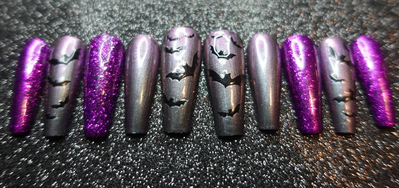 Bat Ish Crazy Press On Nails