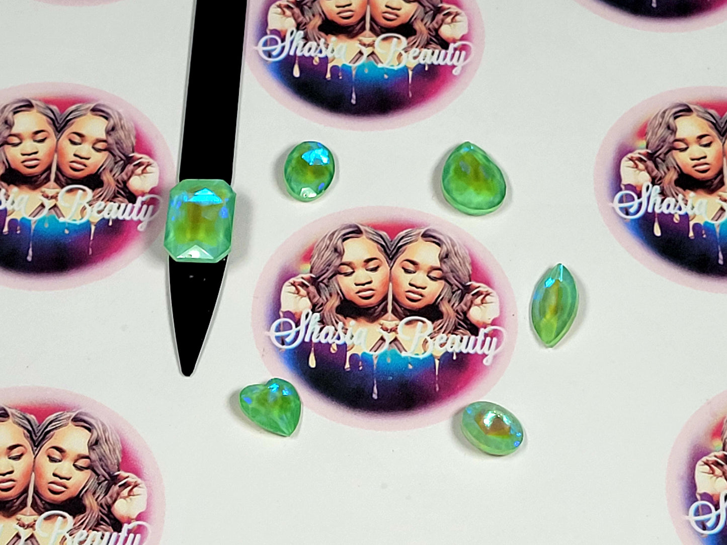 Green Opalescent XL Glass Bling Rhinestone