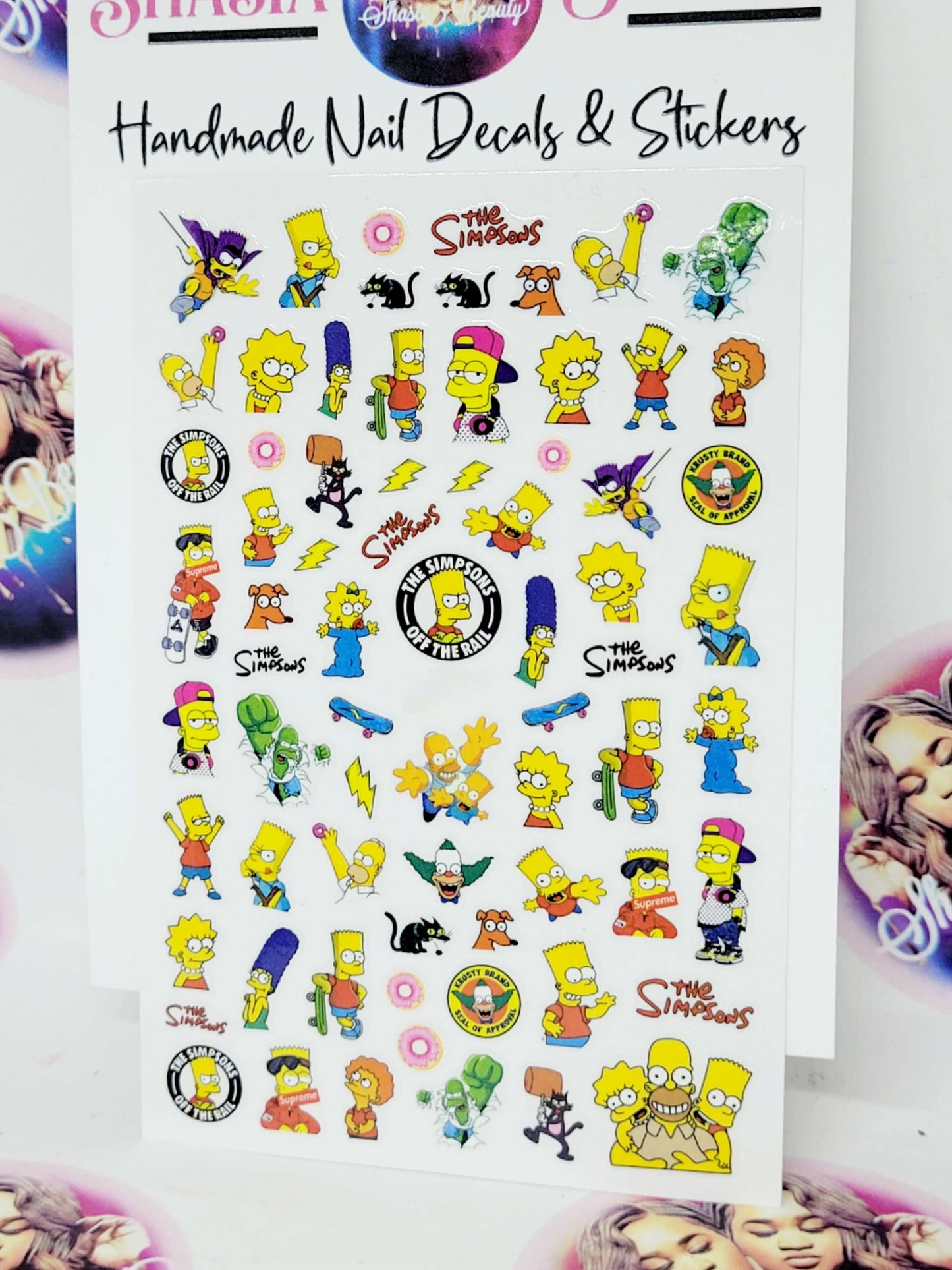 Simpsons Crew Cartoon Nail Stickers