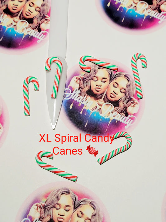 XL Candy Cane Xmas Nail Charms 5pc