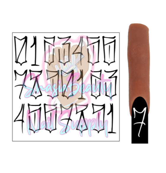 Cholo Numbers Nail Decals