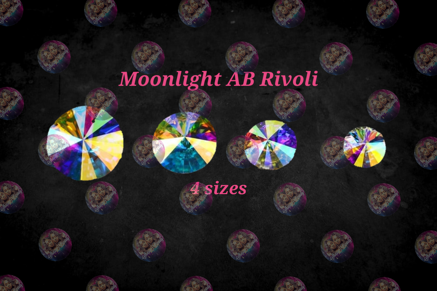 Moonlight AB Rivoli Glass Nail Rhinestones