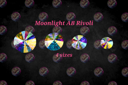 Moonlight AB Rivoli Glass Nail Rhinestones
