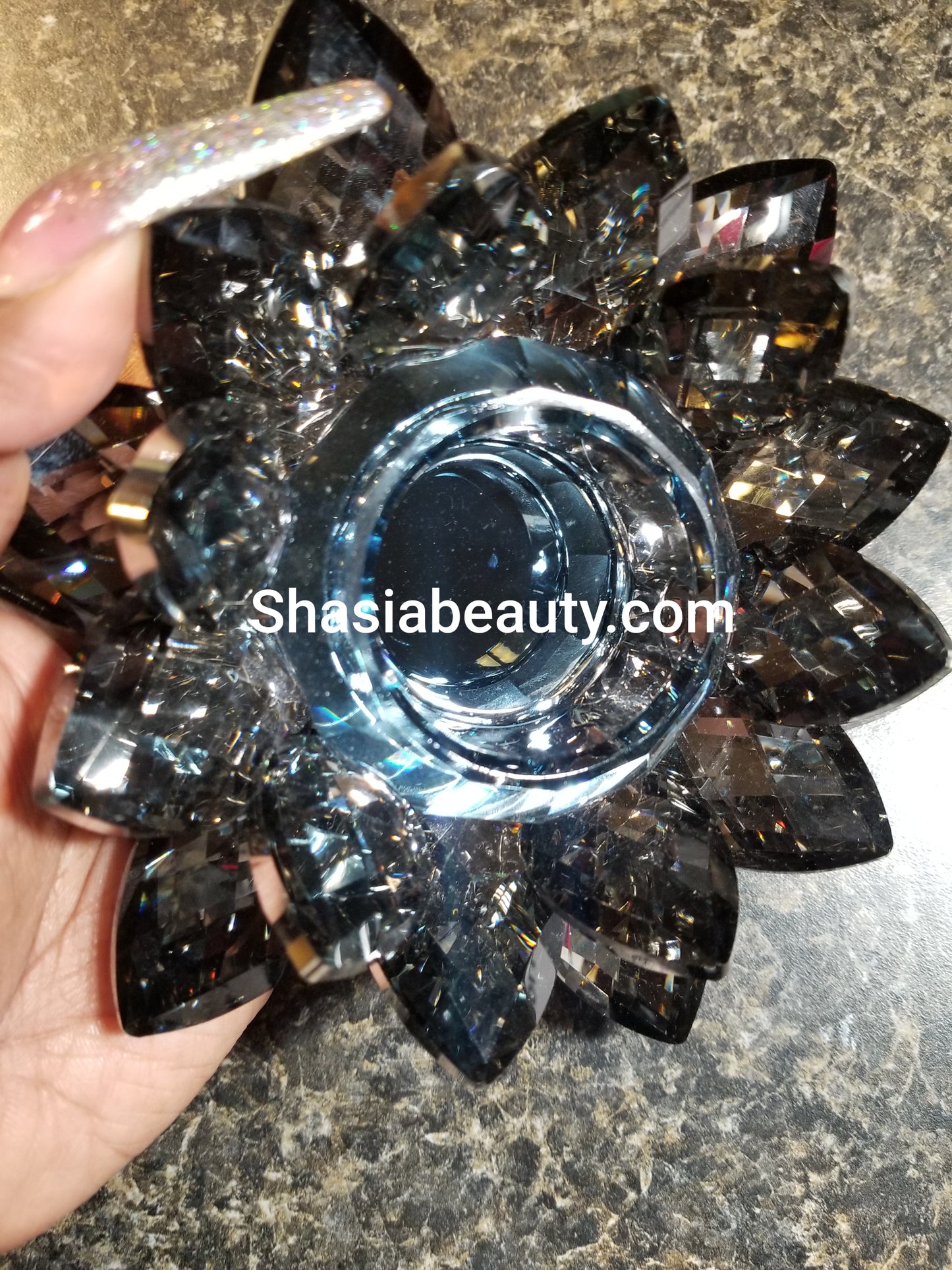 Blue Dreamz Crystal Lotus Nail Dappen Dish