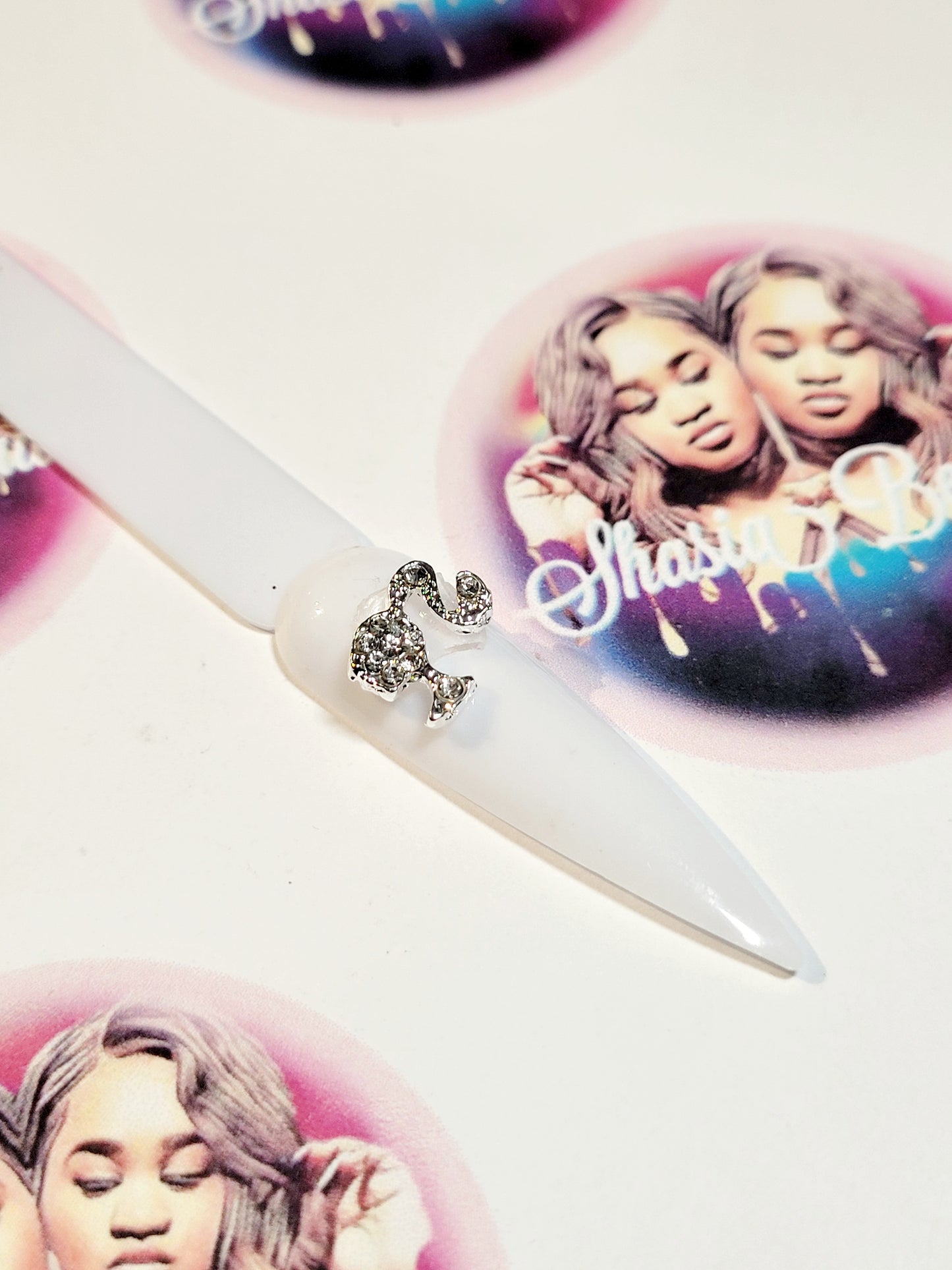 Barbie Silver  Head Nail Charm #067