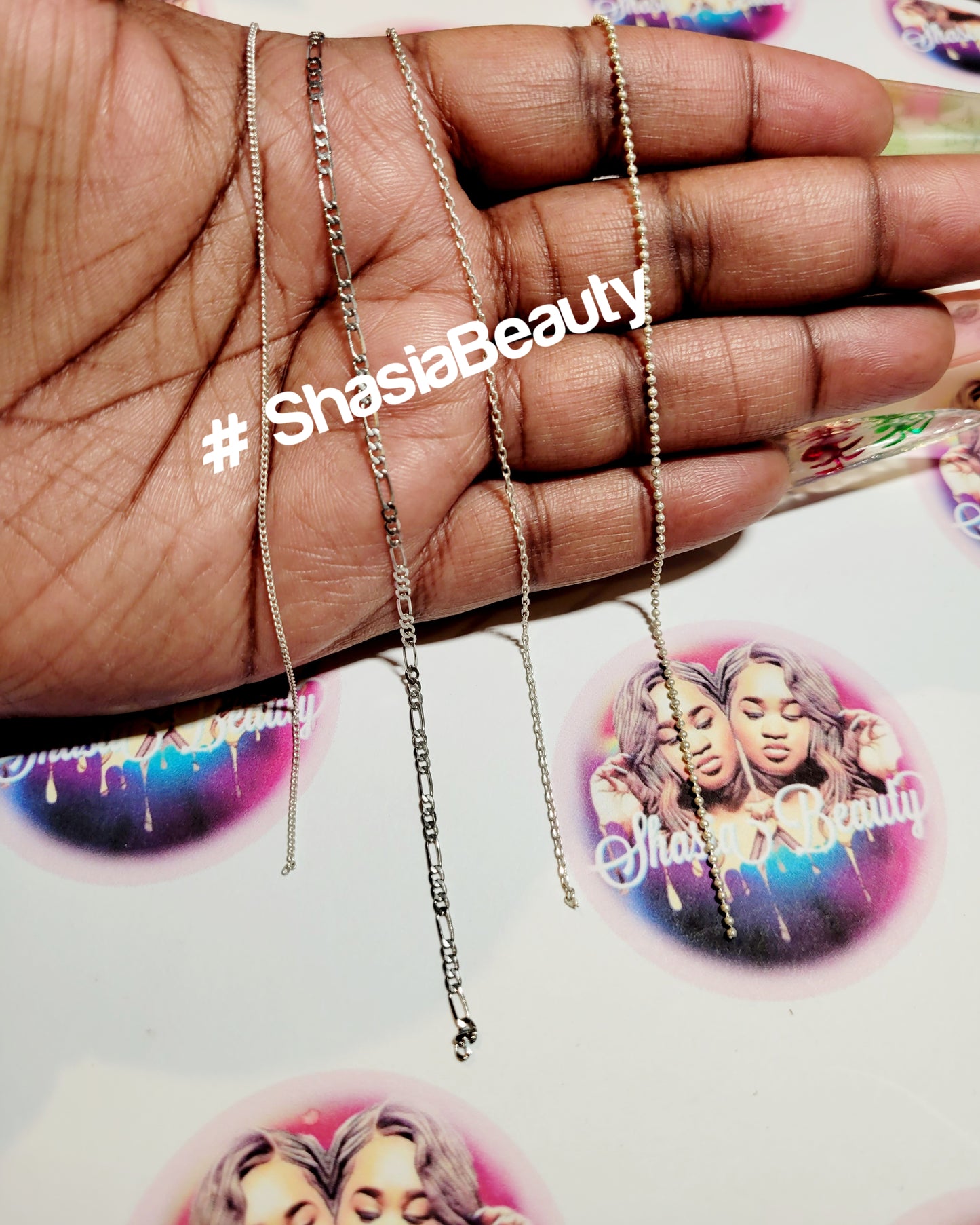 Silver Chain Nail Charms Variety