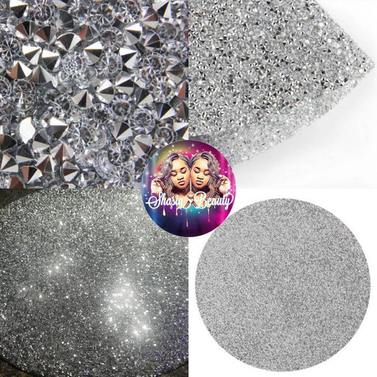 Silver Round Bling Nail Mats for Pictures
