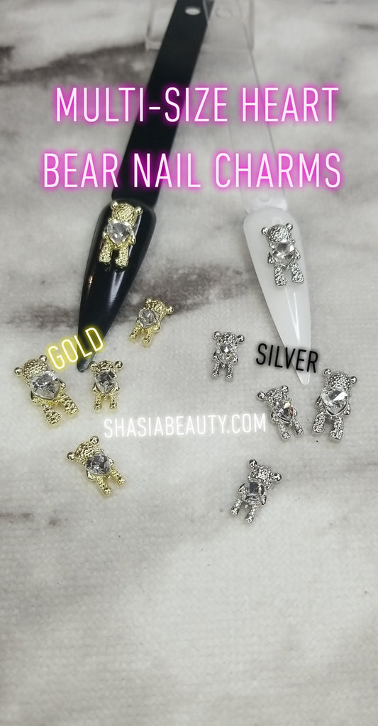 Bear Bling Nail Charms