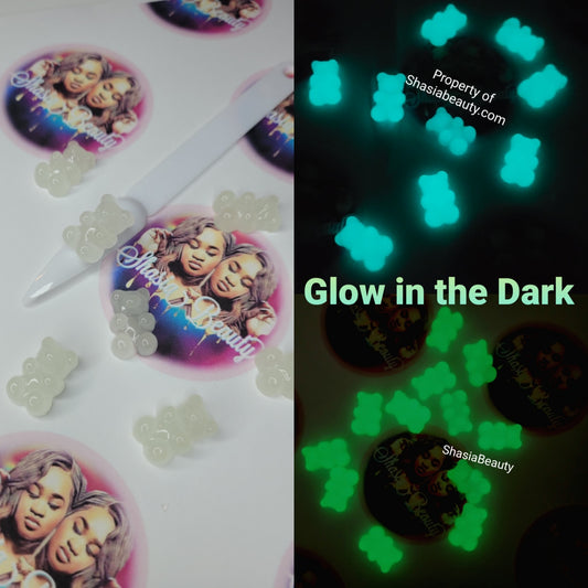 Glow in the Dark Gummy Bear Nail Charms