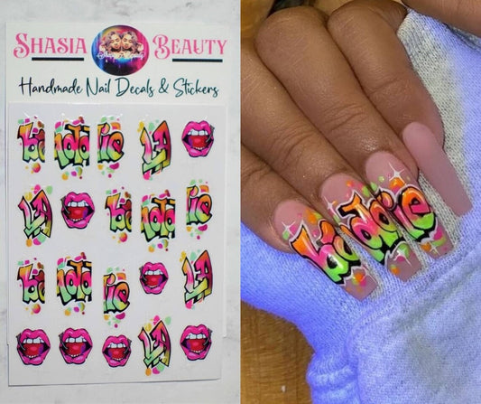 Baddie Graffiti Nail  Decal