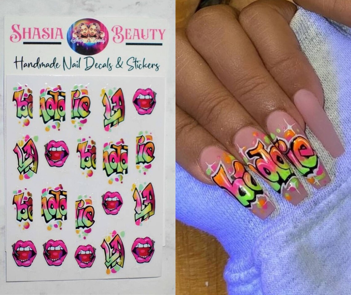 Baddie Graffiti Nail Sticker