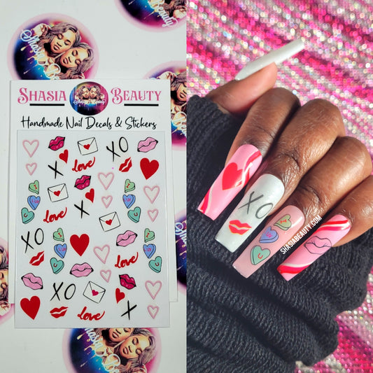 XO Valentine Baddie Nail Stickers