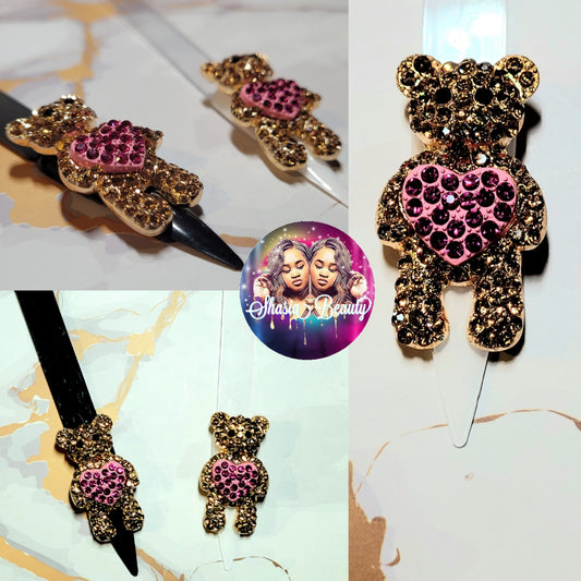 XL 3D Bling Gold 🐻 Bear Nail Charms