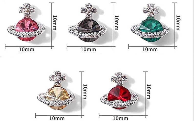 Planet Nail Charms 5pc