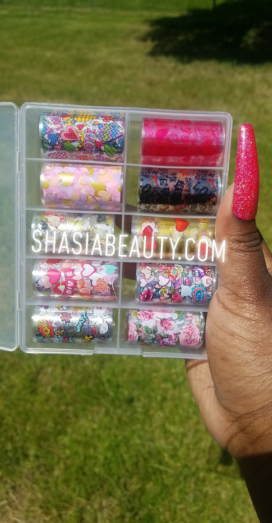 Love Hearts Nail Art Foil Box