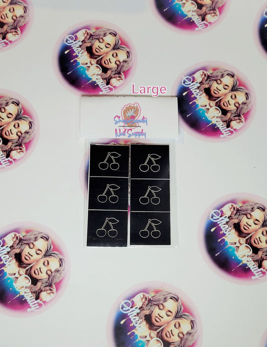 Large Cherry Nail Stencils 6pc