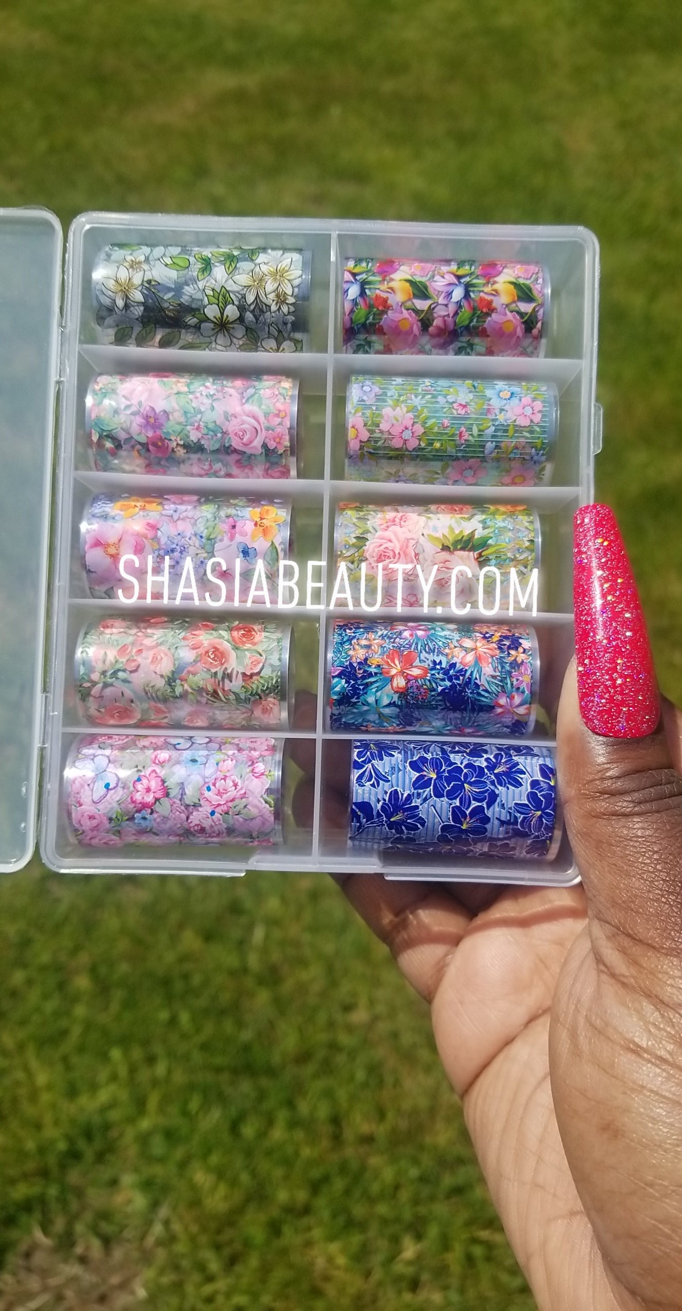 Rose Garden Floral  Nail Art Foil Box