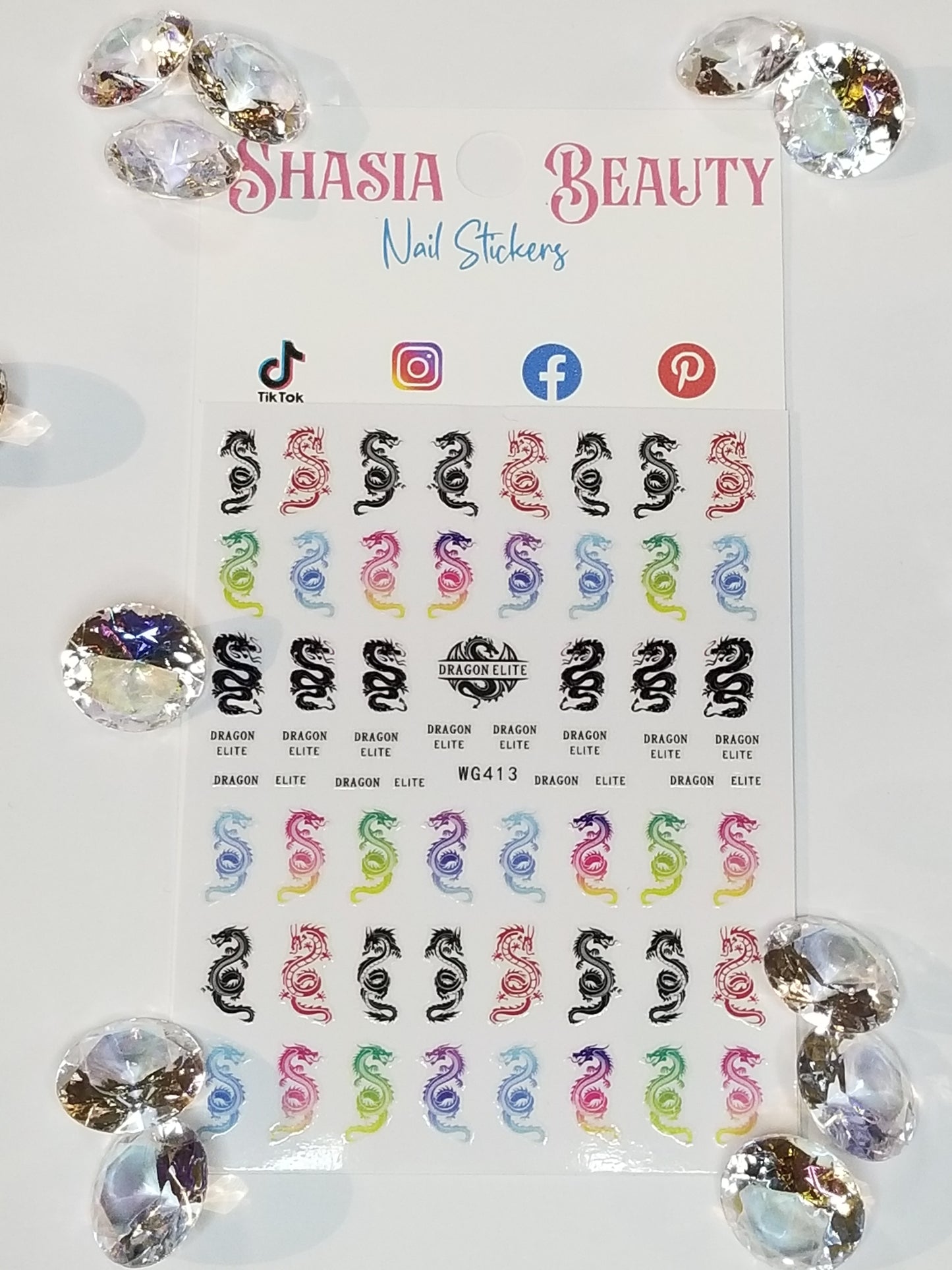 Rainbow Dragon Elite Lrg. Nail Stickers
