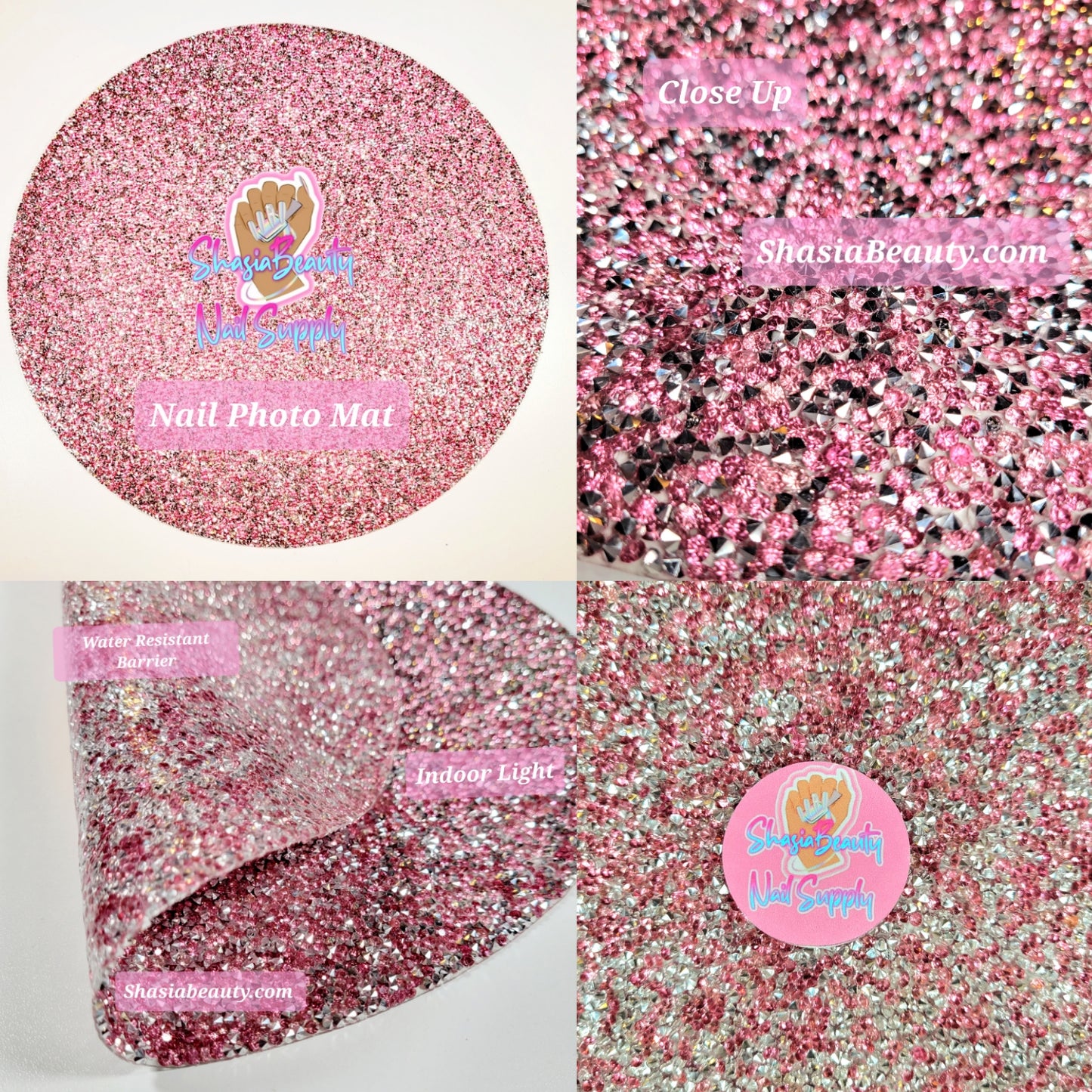 Perfect Pink Bling Nail Mats for Pictures