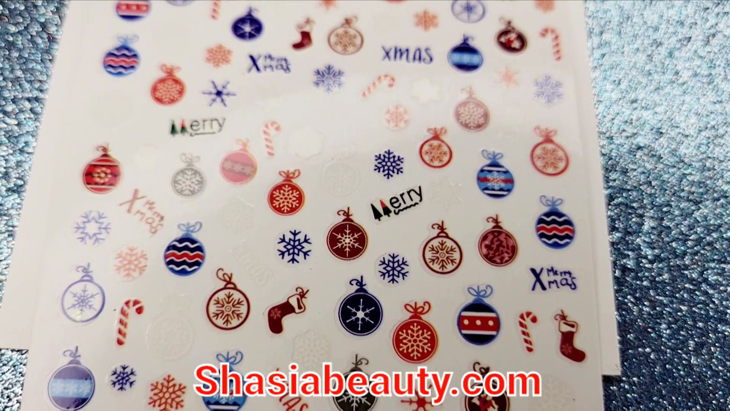 Xmas Ornaments Nail Stickers