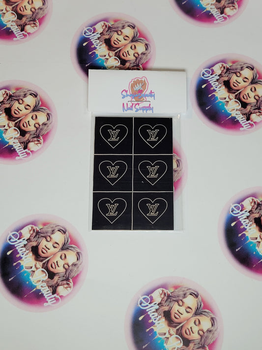 L-Heart Nail Stencils 6pc