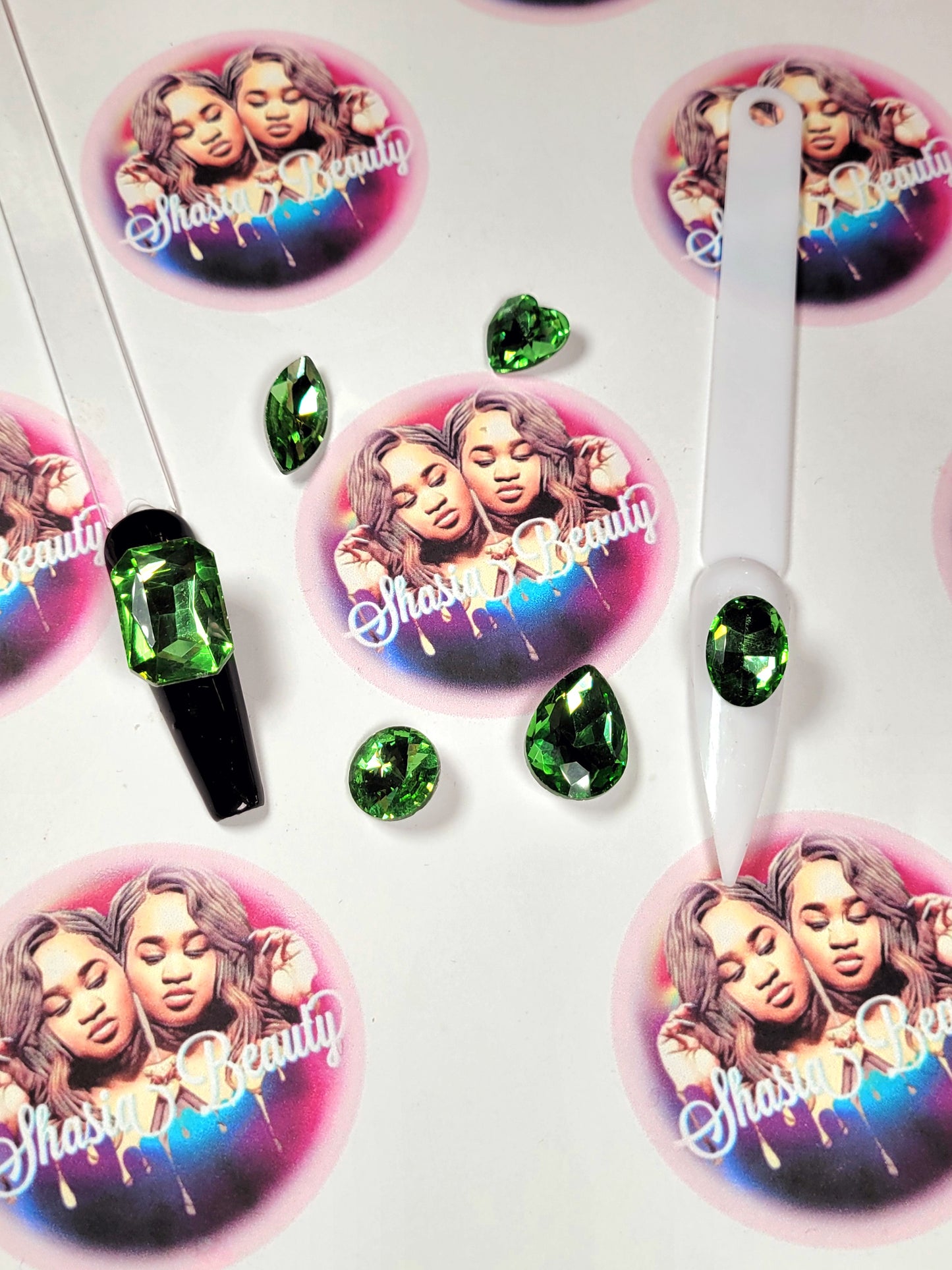 XL Green Peridot Glass Rhinestones