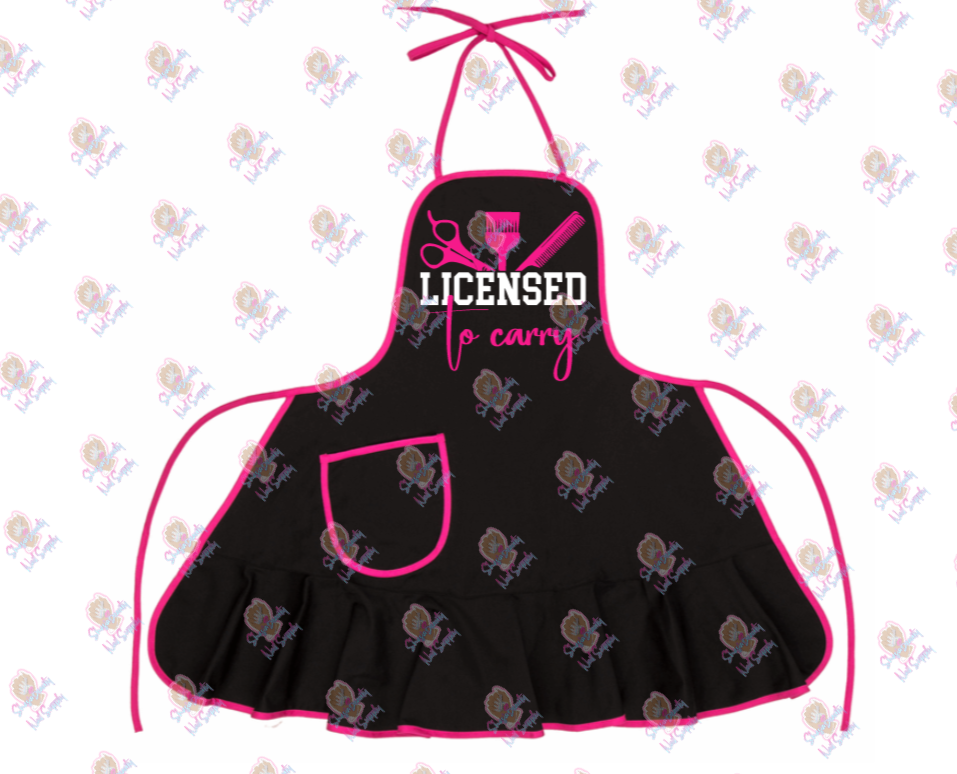 Licensed to Carry Hair Stylist Ruffle Apron