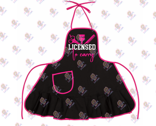 Licensed to Carry Hair Stylist Ruffle Apron
