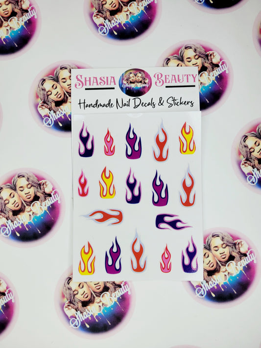 Baddie Flame Nail Sticker