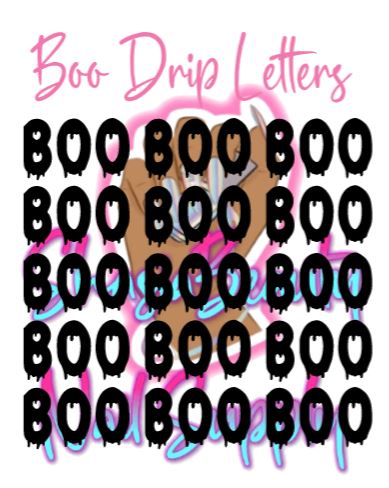 BOO Drip Nail Art Stickers