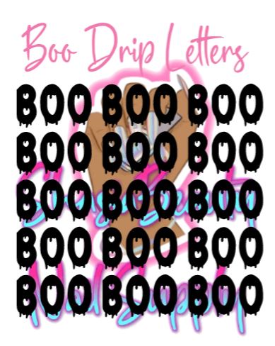 BOO Drip Nail Art Stickers