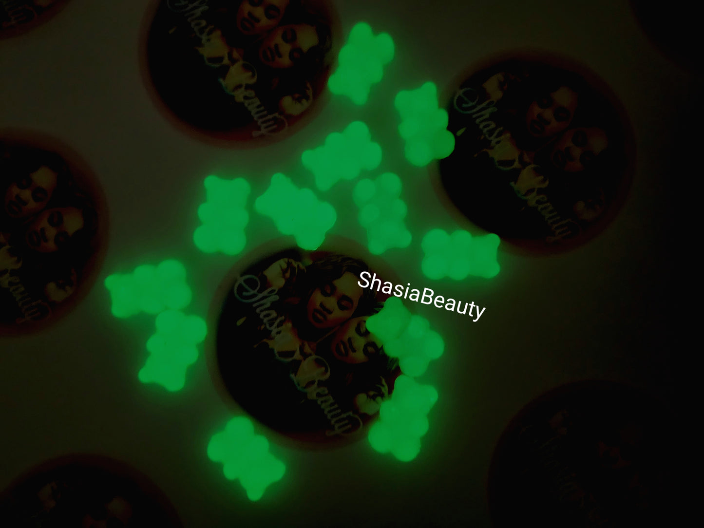Glow in the Dark Gummy Bear Nail Charms