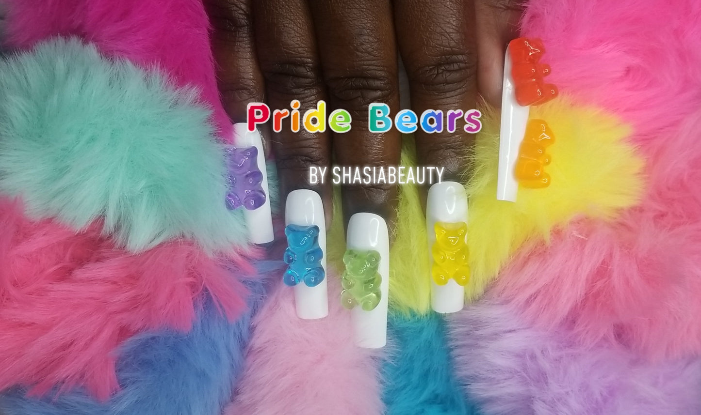 Pride Gummy Bear Nail Charms