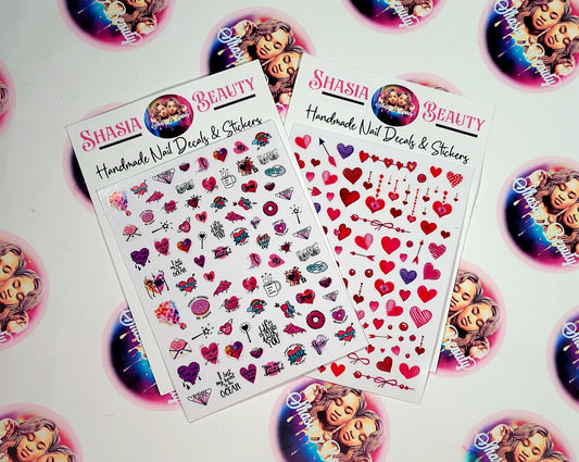 Hearts for Days Nail Stickers 2pc Bundle