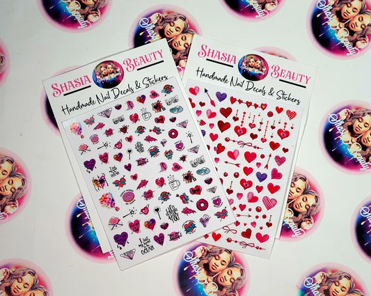 Hearts for Days Nail Stickers 2pc Bundle