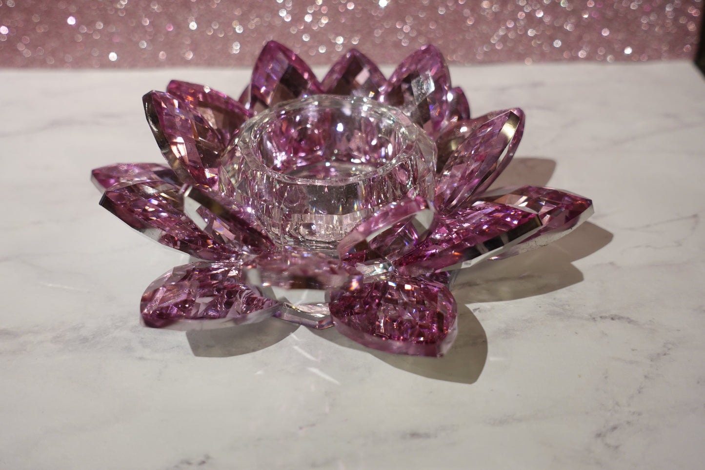 Pink Crystal Lotus Dappen Dish