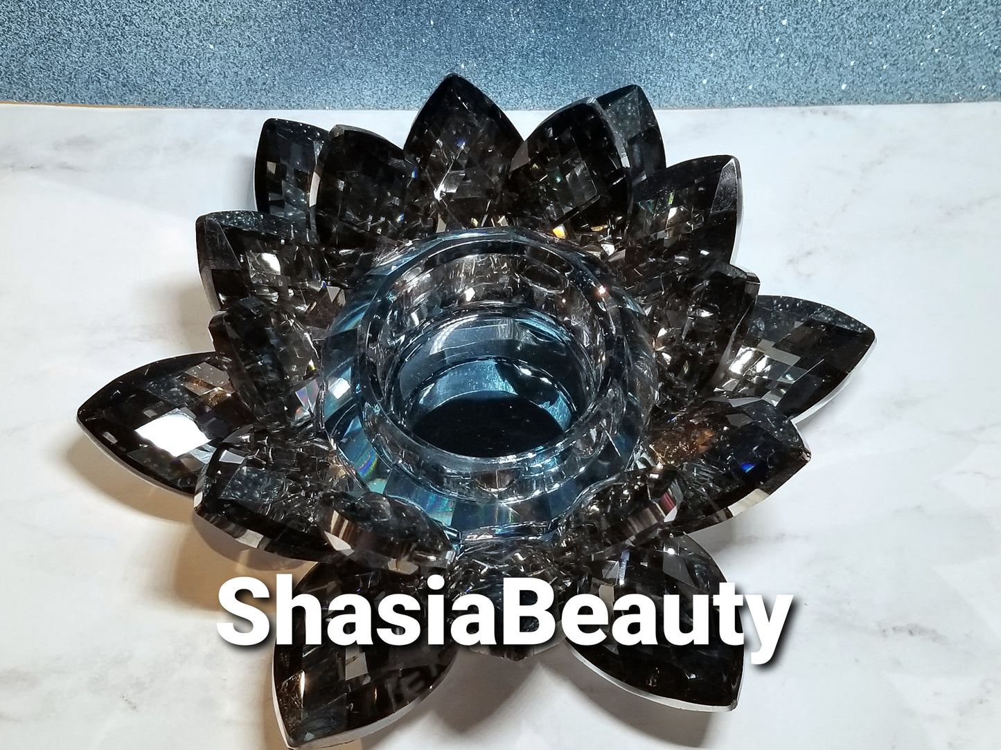 Blue Dreamz Crystal Lotus Nail Dappen Dish