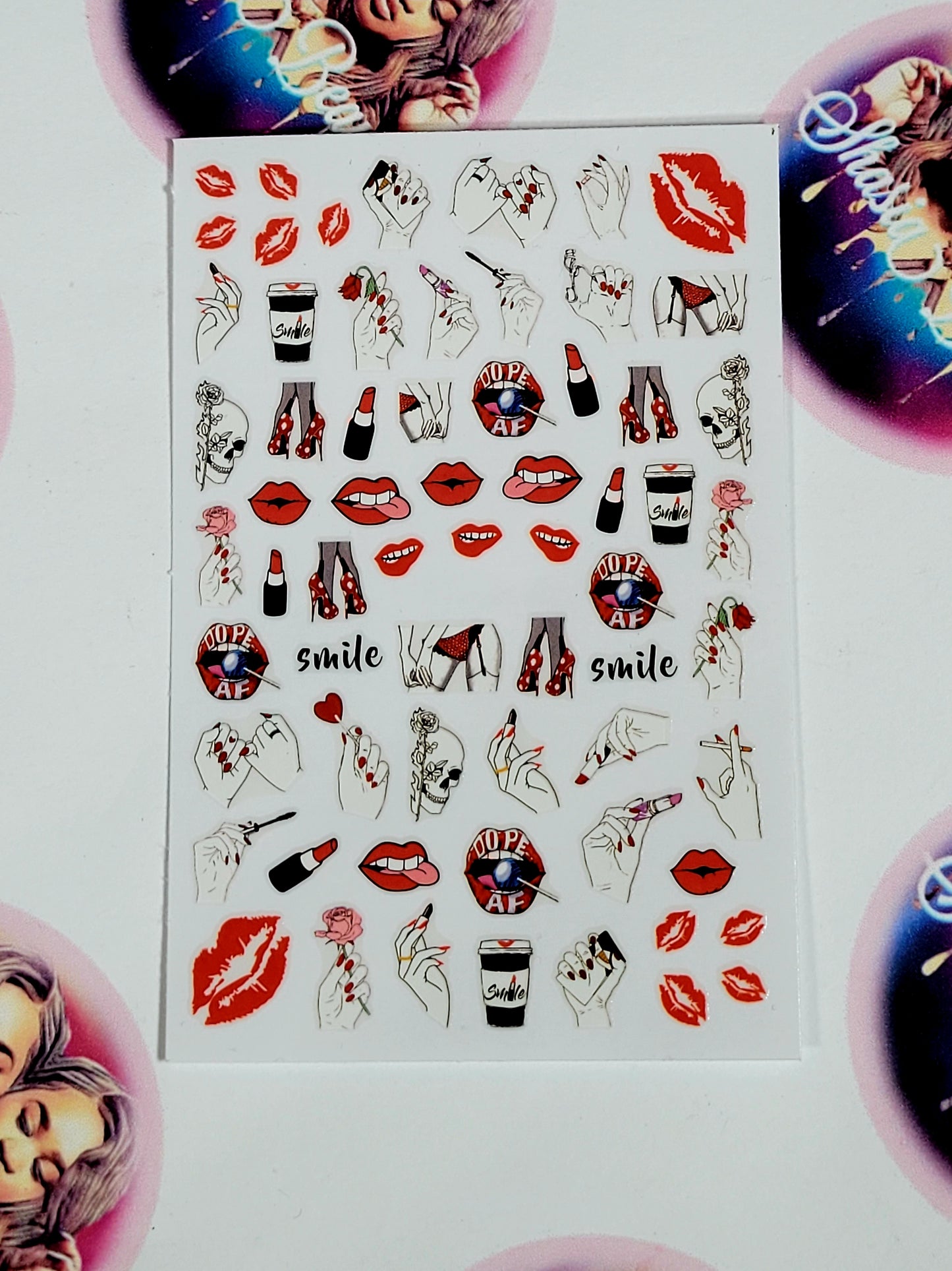 4pc~Valentine Baddie Nail Sticker Bundle1