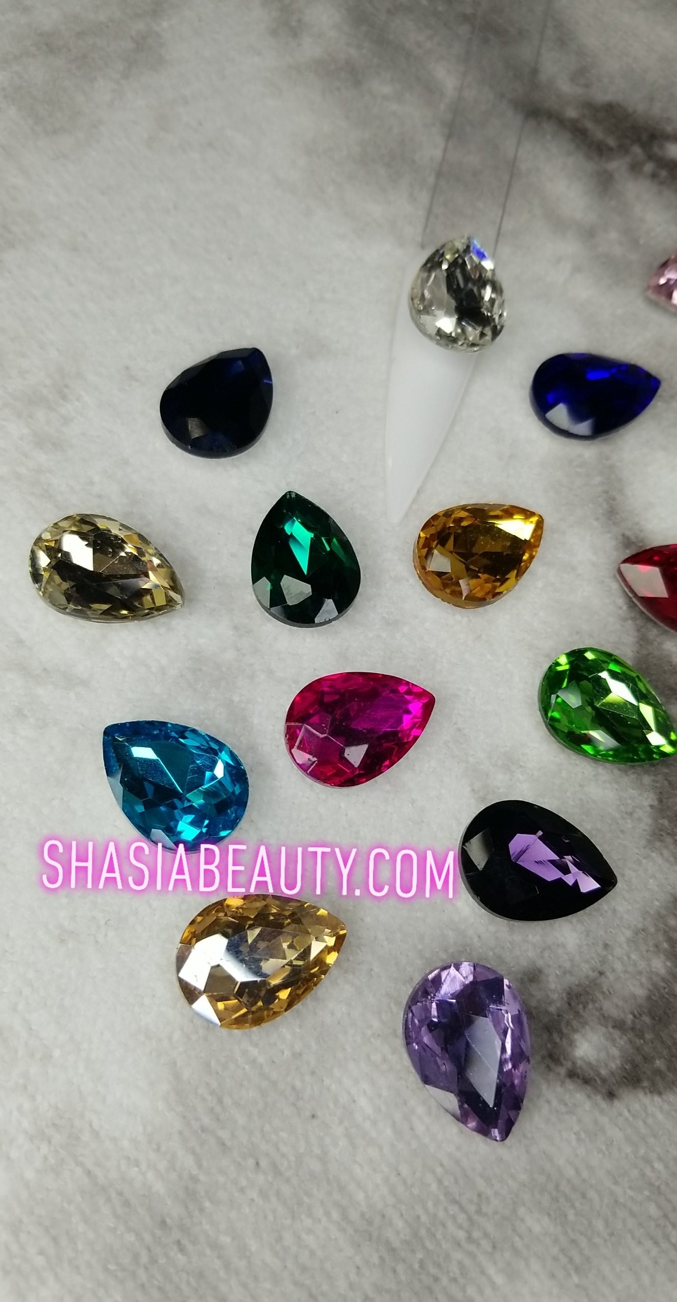 XL 3D Teardrop Glass Rhinestones/ Big Bling