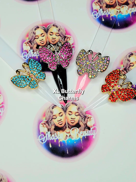 Butterfly  Bling XL Nail Chatm