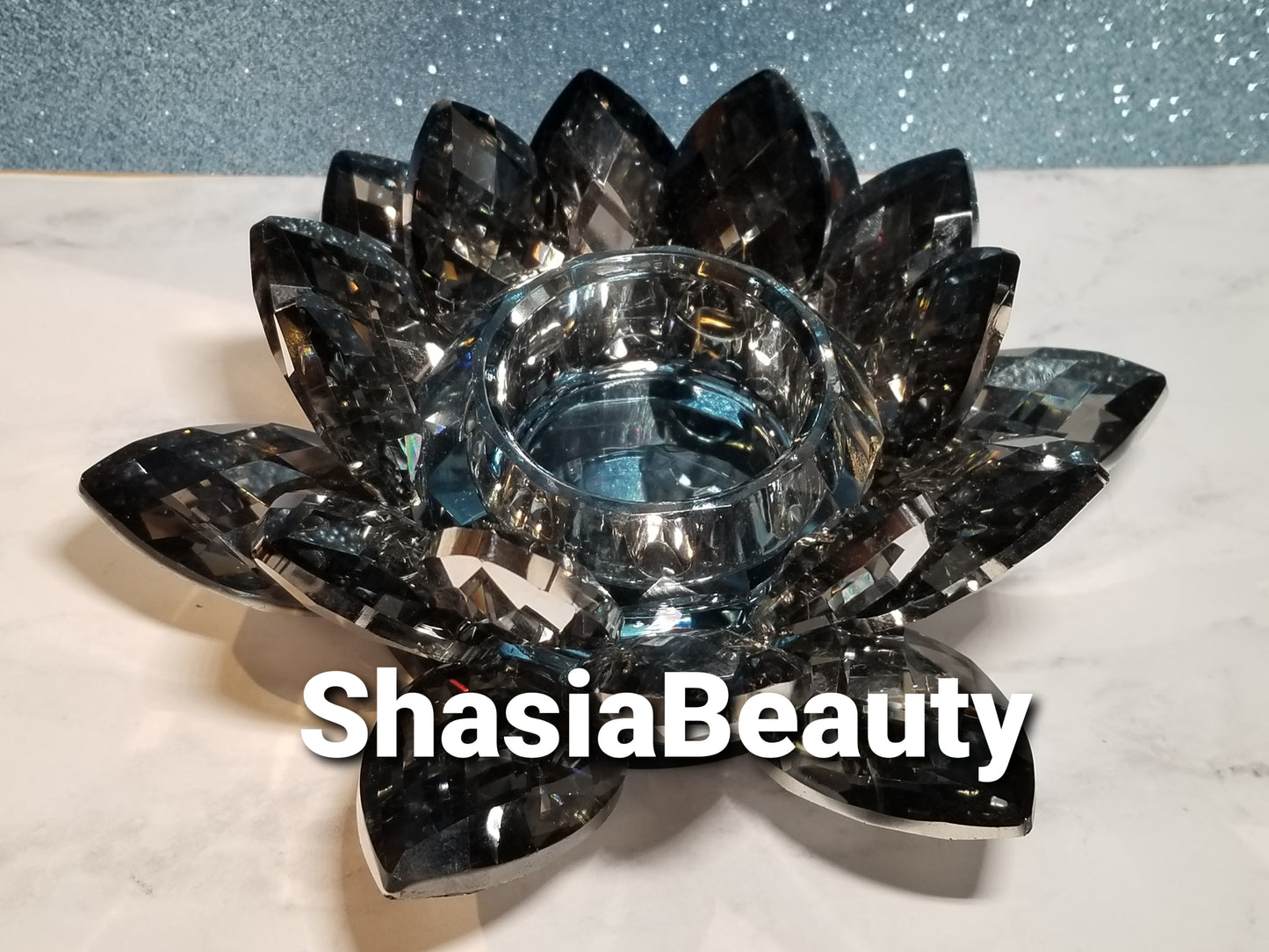 Blue Dreamz Crystal Lotus Nail Dappen Dish
