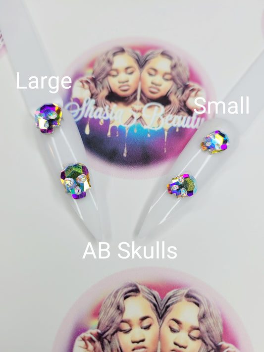 AB Crystal Skull Nail Charm
