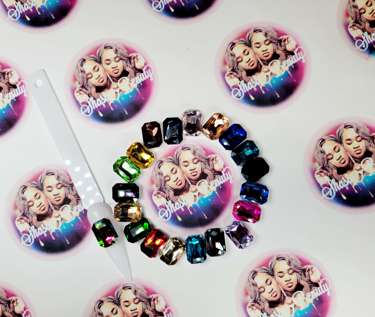 Mixed Large Square Glass Rhinestones |Big Nail  Bling